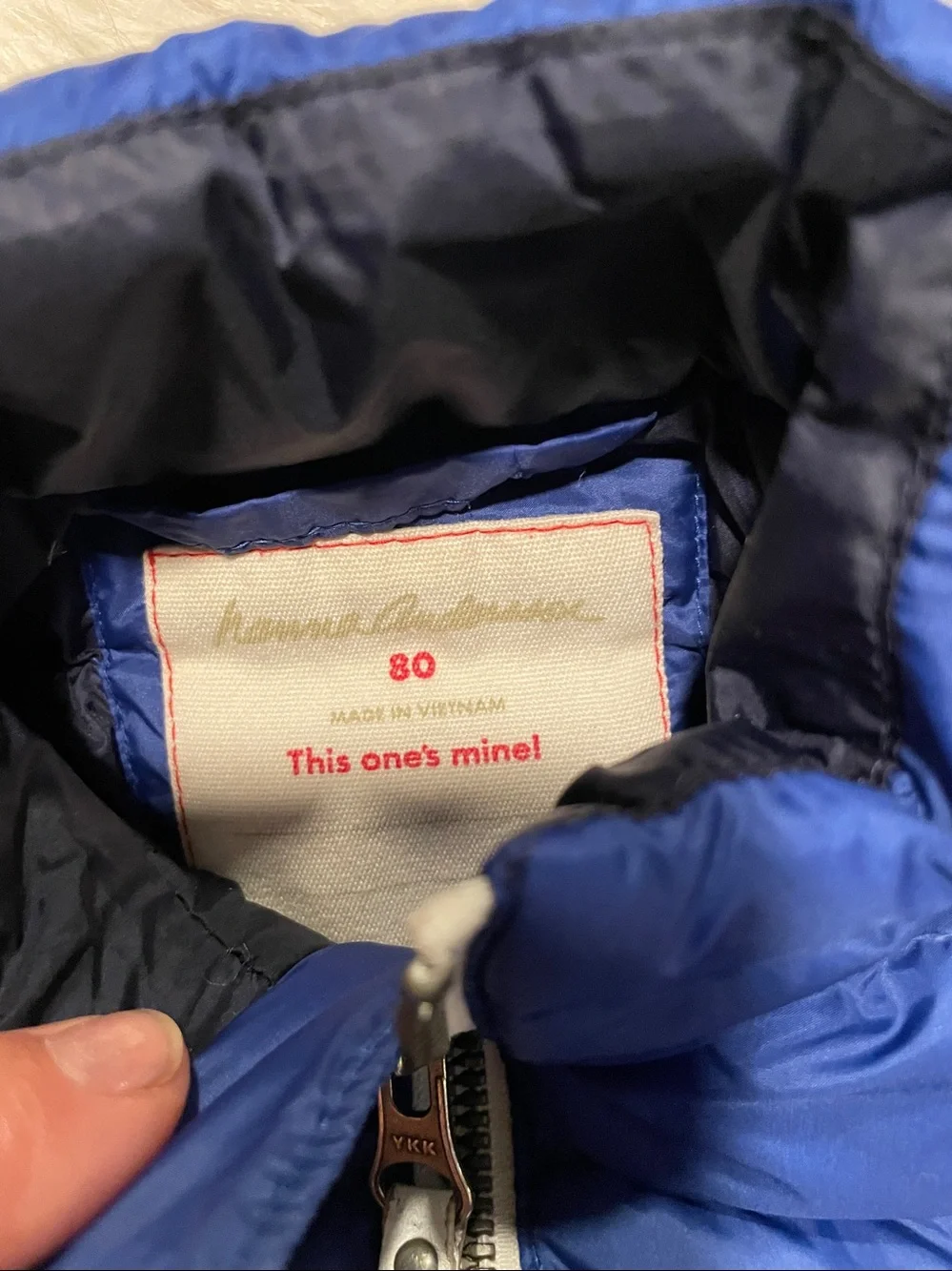Hanna Andersson Blue Superlight Down Puffer Jacket Size 80 (18-24 Months)